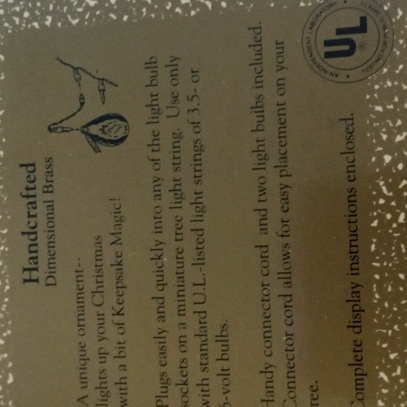 Vintage 1990 Hallmark Lighted  Ornament Partridges in a Pear NIB - Picture 5 of 12